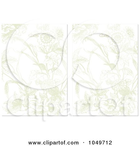 Royalty-Free (RF) Clip Art Illustration of a Digital Collage Of Faded Floral Invitation Backgrounds by BestVector