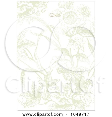 Royalty-Free (RF) Clip Art Illustration of a Faded Floral Invitation Background - 2 by BestVector