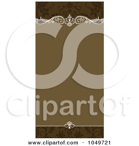 Royalty-Free (RF) Clip Art Illustration of a Brown Ornamental Invitation Background - 1 by BestVector