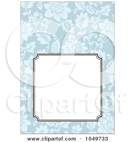 Royalty-Free (RF) Clip Art Illustration of a Blue Floral Pattern Invitation Design Background - 6 by BestVector