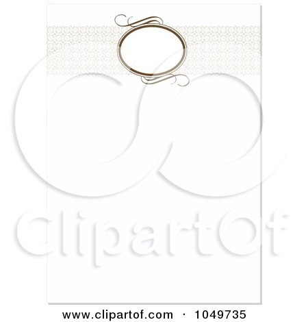 Royalty-Free (RF) Clip Art Illustration of a Brown Swirl Header Above White Invitation Background - 1 by BestVector