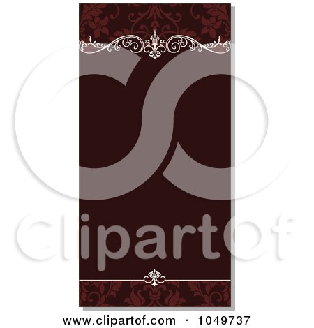 Royalty-Free (RF) Clip Art Illustration of a Vertical Red Floral Invitation Background With Shading by BestVector