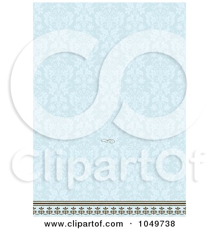 Royalty-Free (RF) Clip Art Illustration of a Blue Floral Pattern Invitation Design Background - 1 by BestVector