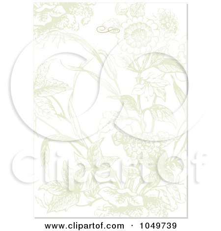 Royalty-Free (RF) Clip Art Illustration of a Faded Floral Invitation Background - 1 by BestVector