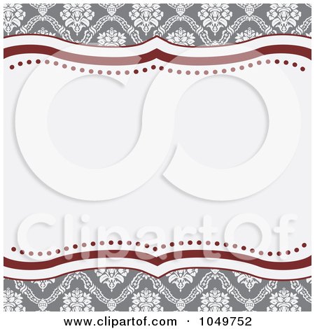 Royalty-Free (RF) Clip Art Illustration of a Red And Gray Floral Invitation Background - 2 by BestVector