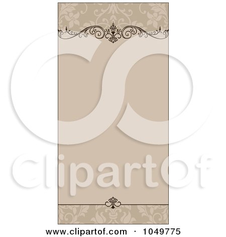 Royalty-Free (RF) Clip Art Illustration of a Tan Ornamental Invitation Background by BestVector