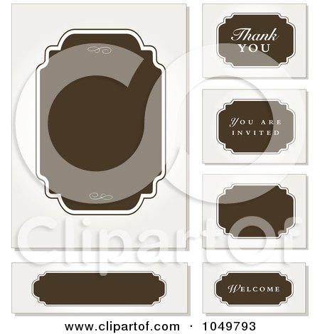 Royalty-Free (RF) Clip Art Illustration of a Digital Collage Of Brown And Off White Wedding Labels by BestVector