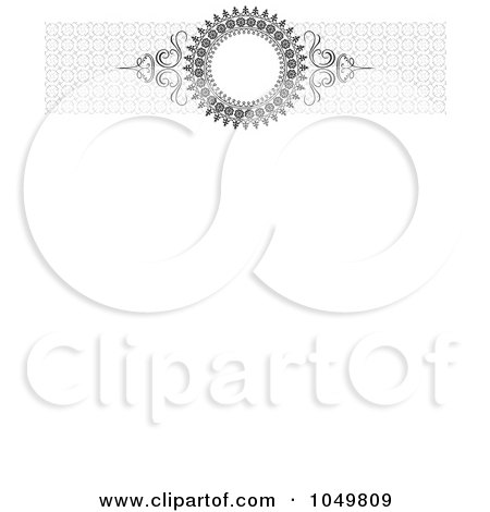 Royalty-Free (RF) Clip Art Illustration of a Grayscale Header Above White Invitation Background - 1 by BestVector