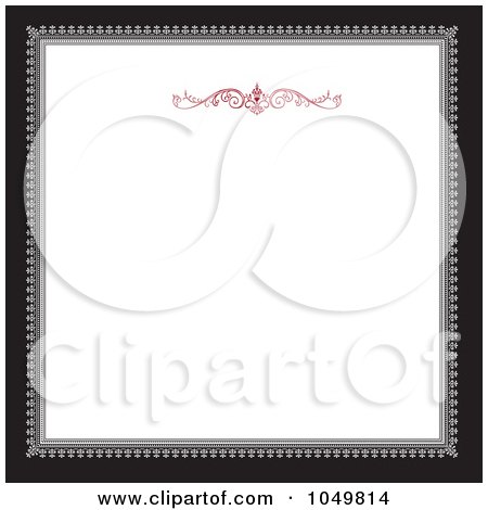 Royalty-Free (RF) Clip Art Illustration of a Black And Gray Square Frame With A Red Rule Design Around White Copyspace - 1 by BestVector