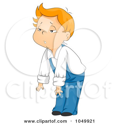 Royalty-Free (RF) Clip Art Illustration of a Tired Boy Slouching by BNP Design Studio