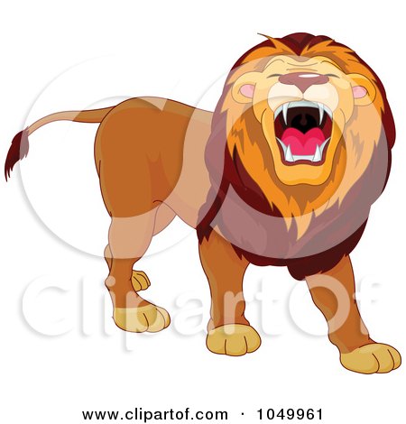 Royalty-Free (RF) Clip Art Illustration of a Lion Roaring by Pushkin