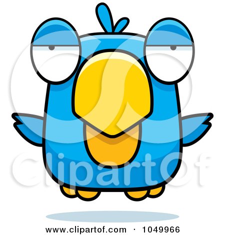 Royalty-Free (RF) Clip Art Illustration of a Hovering Blue Bird by Cory Thoman