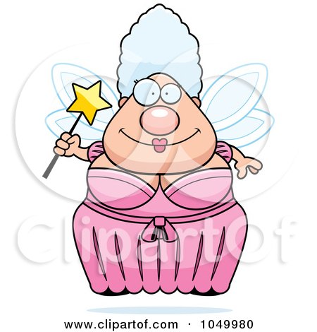 Royalty-Free (RF) Clip Art Illustration of a Plump Fairy Godmother by Cory Thoman