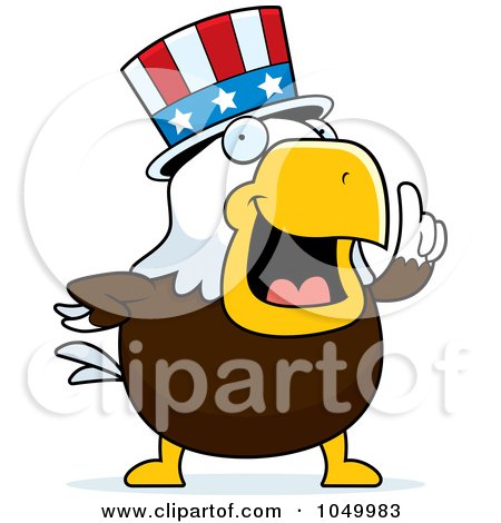 Royalty-Free (RF) Clip Art Illustration of a Bald Eagle Uncle Sam by Cory Thoman