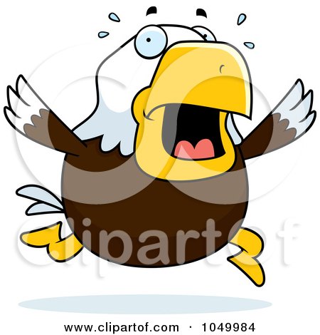 Royalty-Free (RF) Clip Art Illustration of a Bald Eagle Panicing by Cory Thoman