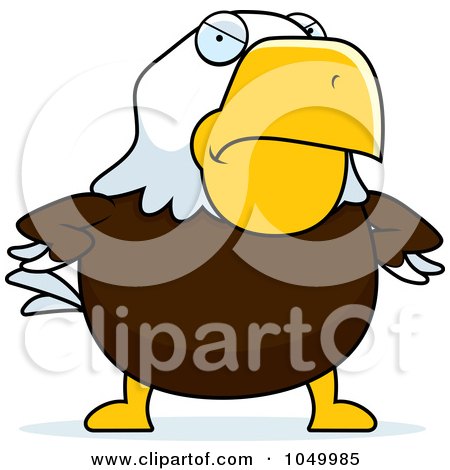 Royalty-Free (RF) Clip Art Illustration of a Mad Bald Eagle by Cory Thoman