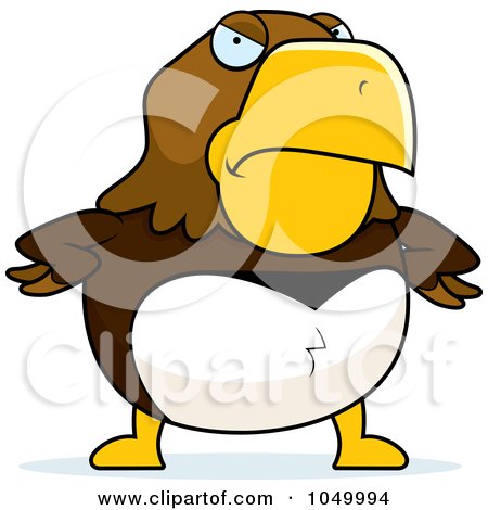 Royalty-Free (RF) Clip Art Illustration of a Mad Hawk by Cory Thoman