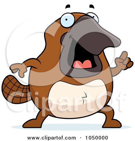 Royalty-Free (RF) Clip Art Illustration of a Platypus With An Idea by Cory Thoman