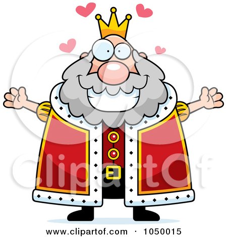 Royalty-Free (RF) Clip Art Illustration of a Plump King With Open Arms by Cory Thoman