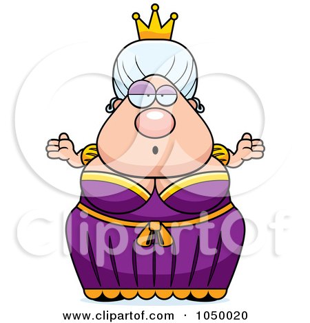 Royalty-Free (RF) Clip Art Illustration of a Plump Queen Shrugging by Cory Thoman