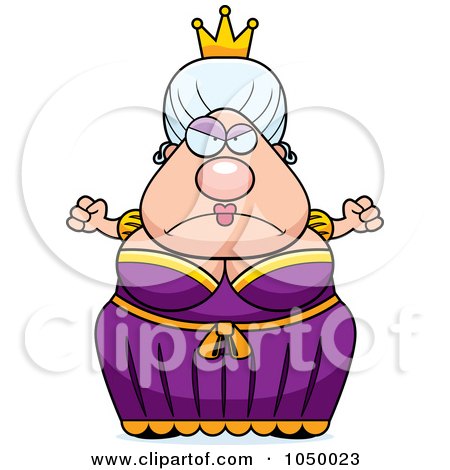 Royalty-Free (RF) Clip Art Illustration of a Mad Plump Queen by Cory Thoman