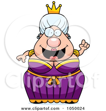 Royalty-Free (RF) Clip Art Illustration of a Plump Queen With An Idea by Cory Thoman