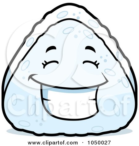 Royalty-Free (RF) Clip Art Illustration of a Happy Rice Ball Grinning by Cory Thoman