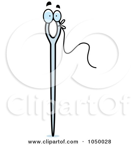 Royalty-Free (RF) Clip Art Illustration of a Needle Character With String by Cory Thoman