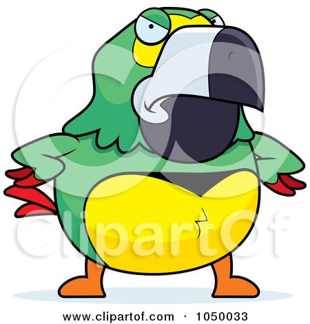 Royalty-Free (RF) Clip Art Illustration of a Mad Green Parrot by Cory Thoman