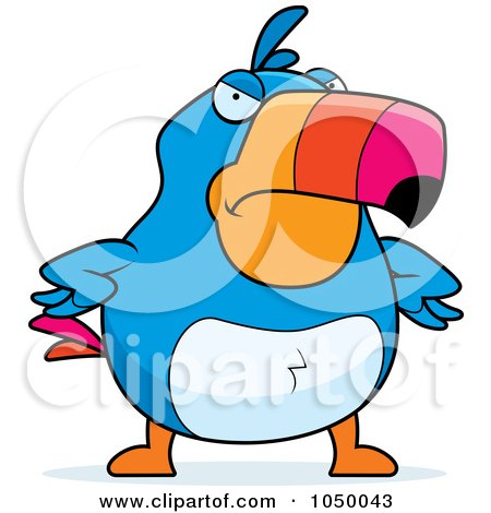Royalty-Free (RF) Clip Art Illustration of a Mad Toucan by Cory Thoman
