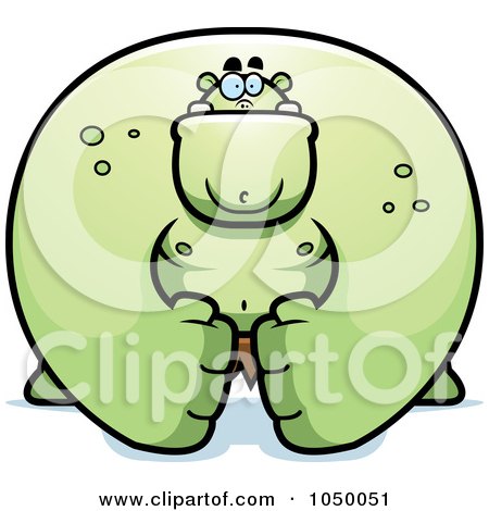 Royalty-Free (RF) Clip Art Illustration of a Huge Gren Ogre by Cory Thoman