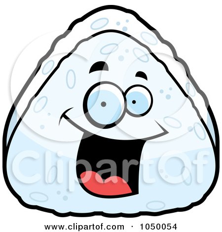 Royalty-Free (RF) Clip Art Illustration of a Grinning Rice Ball by Cory Thoman