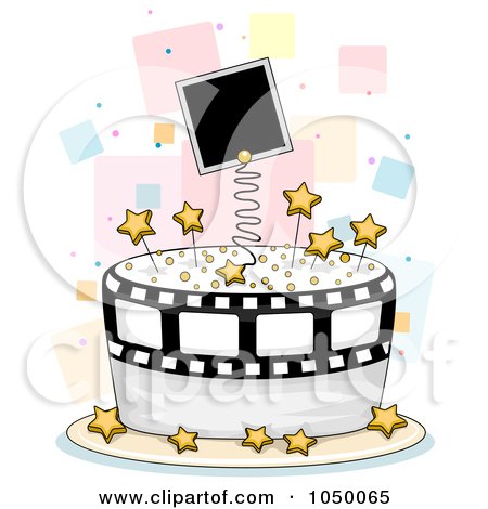 Royalty-Free (RF) Clip Art Illustration of a Photo Film And Star Cake by BNP Design Studio