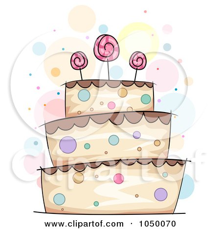 Royalty-Free (RF) Clip Art Illustration of a Sketched Polka Dot And Lolipop Cake by BNP Design Studio