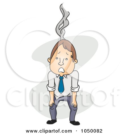 Royalty-Free (RF) Clip Art Illustration of a Burnt Out Business Man by BNP Design Studio