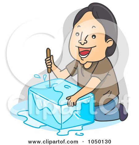 Royalty-Free (RF) Clip Art Illustration of a Man Picking Ice by BNP Design Studio