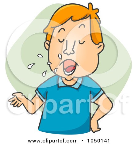 Royalty-Free (RF) Clip Art Illustration of a Motor Mouth Man Spitting by BNP Design Studio