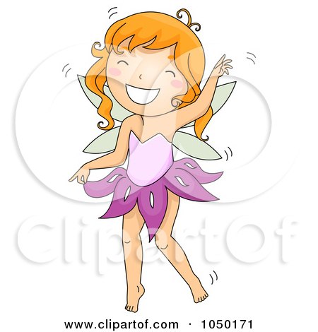 Royalty-Free (RF) Clip Art Illustration of a Fairy Girl Dancing by BNP Design Studio