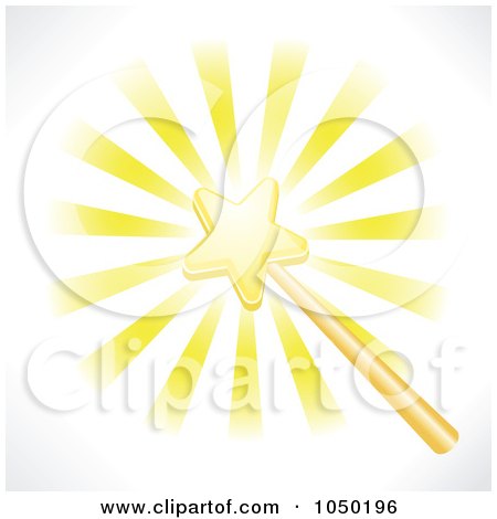 Royalty-Free (RF) Clip Art Illustration of a Glowing Star Wand by AtStockIllustration
