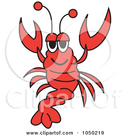Royalty-Free (RF) Clip Art Illustration of a Happy Red Lobster by Andy Nortnik