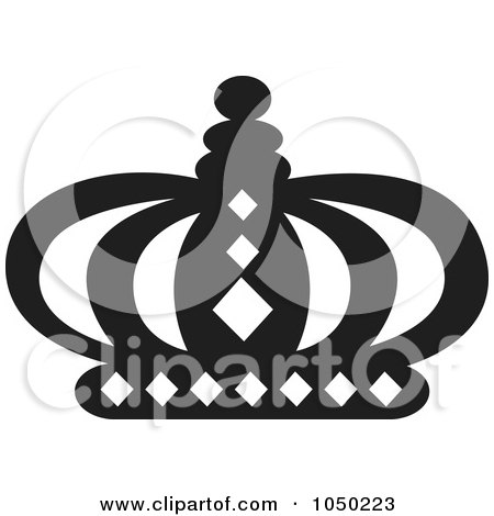 Royalty-Free (RF) Clip Art Illustration of a Black And White Crown Design - 2 by Andy Nortnik