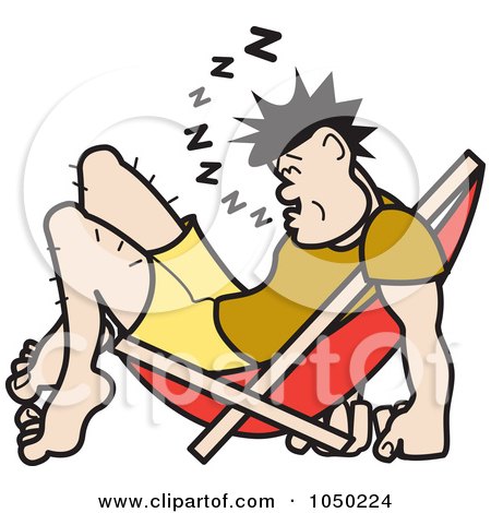 Royalty-Free (RF) Clip Art Illustration of a Man Napping In A Chair by Andy Nortnik