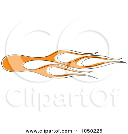 Royalty-Free (RF) Clip Art Illustration of Orange Pinstriped Flames by Andy Nortnik