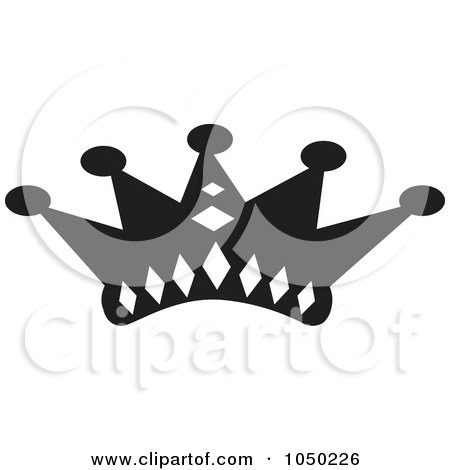 Royalty-Free (RF) Clip Art Illustration of a Black And White Crown Design - 3 by Andy Nortnik