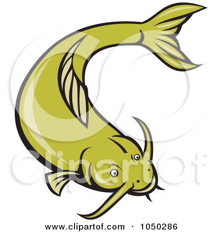 Royalty-Free (RF) Clip Art Illustration of a Green Catfish Logo - 3 by patrimonio