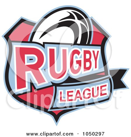 Royalty-Free (RF) Clip Art Illustration of a Rugby League Shield by patrimonio
