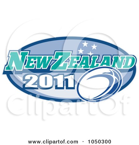 Royalty-Free (RF) Clip Art Illustration of a Rugby New Zealand 2011 Oval by patrimonio