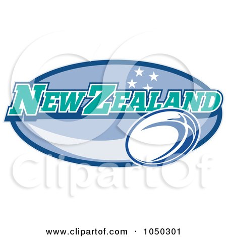 Royalty-Free (RF) Clip Art Illustration of a Rugby New Zealand Oval by patrimonio