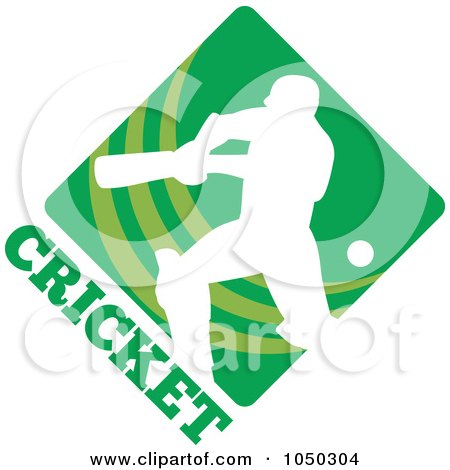 Royalty-Free (RF) Clip Art Illustration of a Cricket Player Logo - 1 by patrimonio