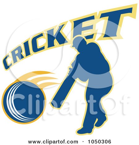 Royalty-Free (RF) Clip Art Illustration of a Cricket Player Logo - 5 by patrimonio